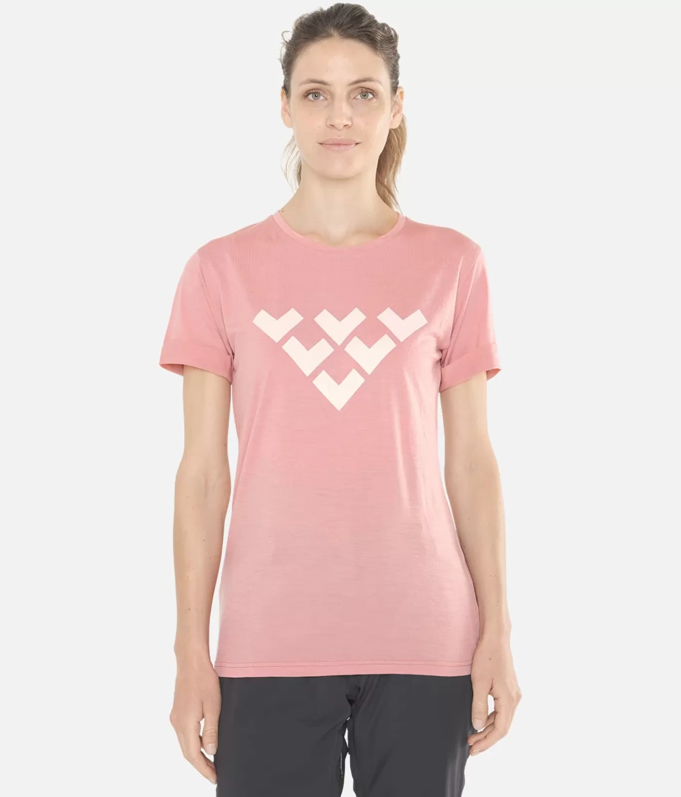 Online Black Crows Maglietta Donna Chevron Merino Blend Maniche Corte Old Rose
